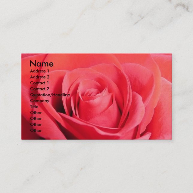 Red Rose business card (Front)