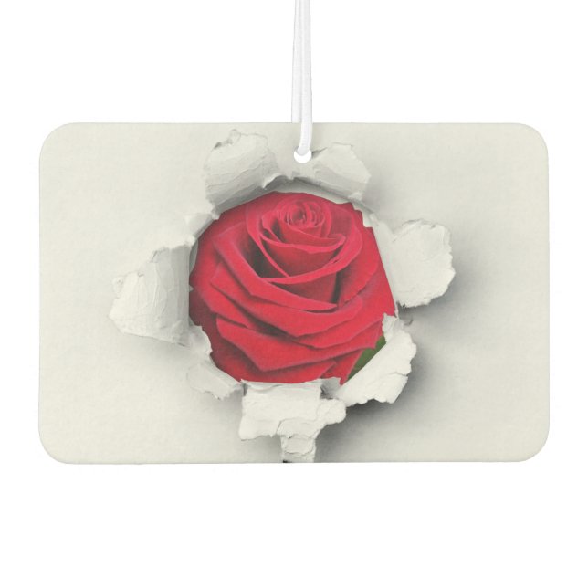 Red rose car air freshener (Front)