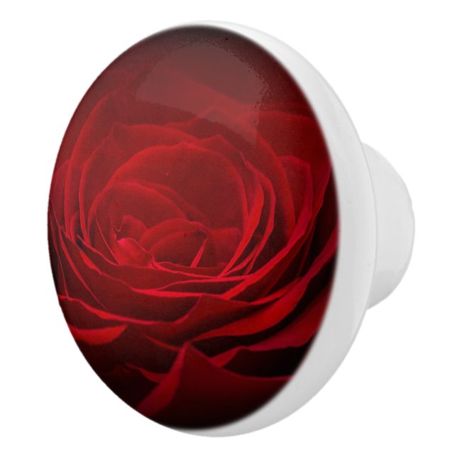 Red Rose Ceramic Knob (Right)