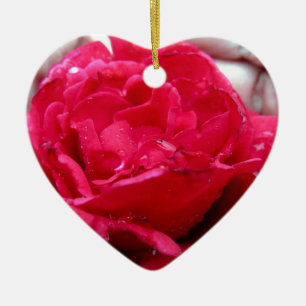 Red Rose Ceramic Ornament