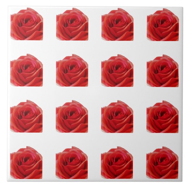 Red Rose Ceramic Tile (Front)