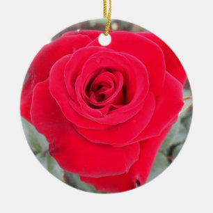 Red Rose Ceramic Tree Decoration