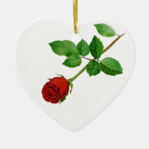 Red Rose Christmas Ornament