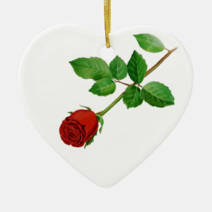 Red Rose Christmas Ornament