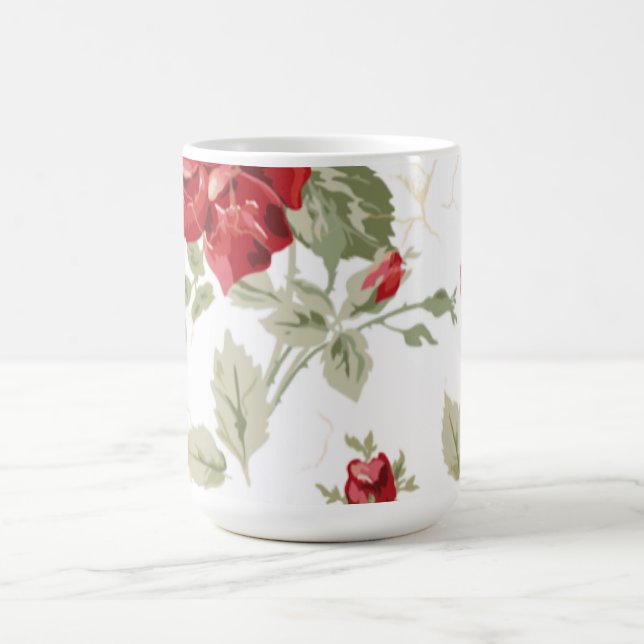 Red rose classic print coffee mug (Center)