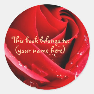 Red rose classic round sticker
