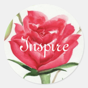 Red Rose Classic Round Sticker