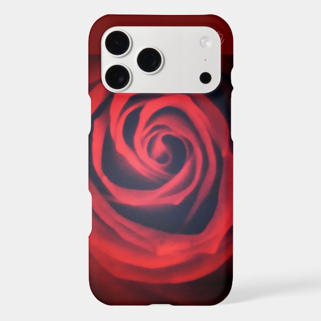 Red Rose Close Up With Monogram (Back)