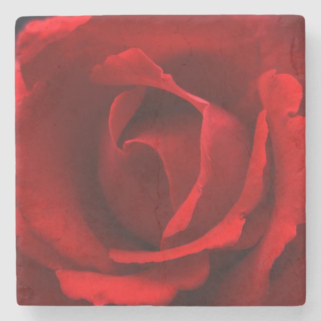 Red Rose coastercnm Stone Coaster (Front)