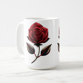 red rose coffee mug