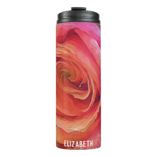 Red Rose Corporate Custom Thermal Tumbler