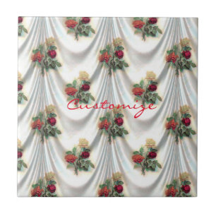 Red rose curtain Thunder_Cove Ceramic Tile