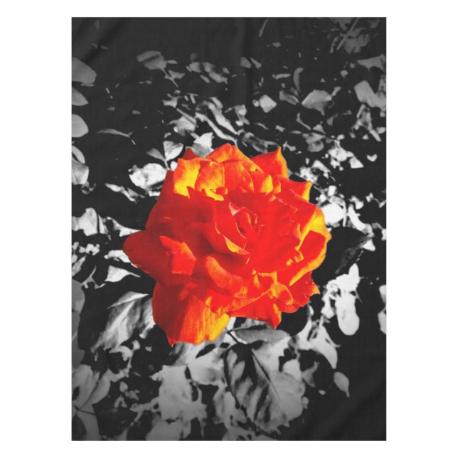 Red rose Custom Cotton Tablecloth, 52"x70" Tablecloth (Front)