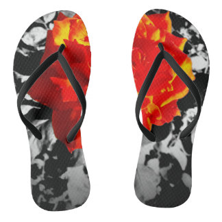 Red rose Custom flip-flops Slim Straps Thongs