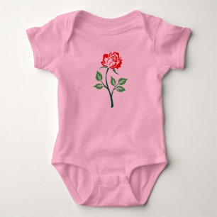 Red Rose Customisable Baby Bodysuit
