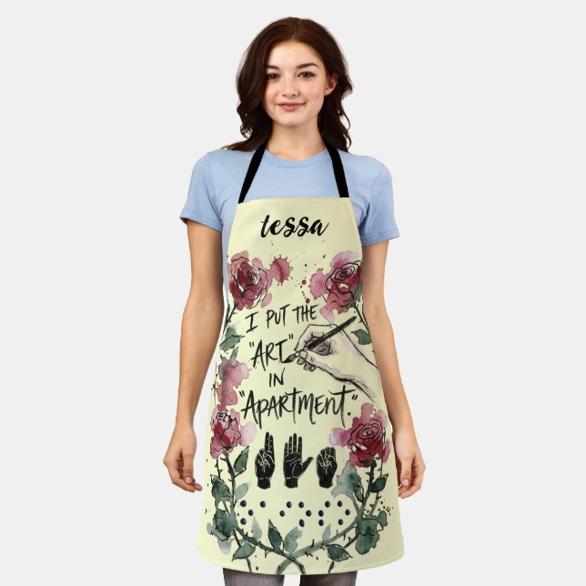 Red Rose Day Apron (Worn)