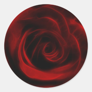Red Rose depth of love Classic Round Sticker