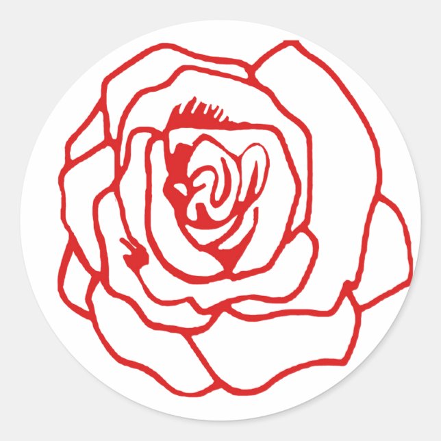 Red Rose Design Classic Round Sticker (Front)