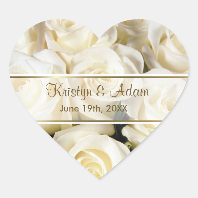 Red Rose Elegance - Customise Heart Sticker (Front)