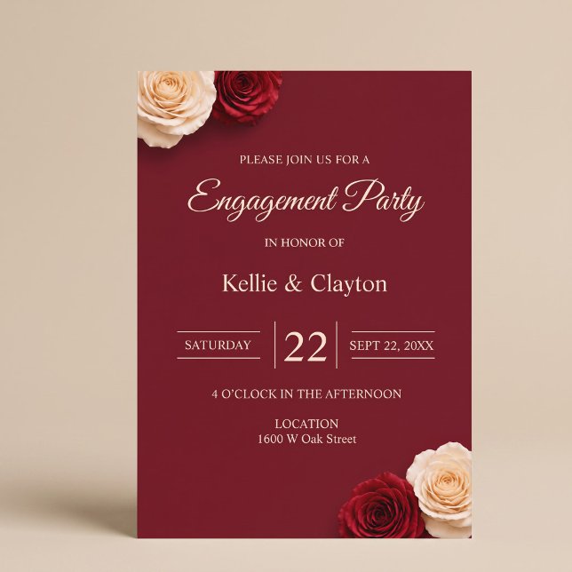 Red Rose Engagement Party Invitation (Creator Uploaded)