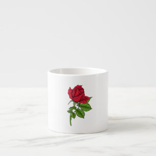 Red rose espresso cup