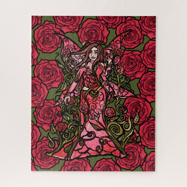 Red Rose Fairy Jigsaw Puzzle (Vertical)