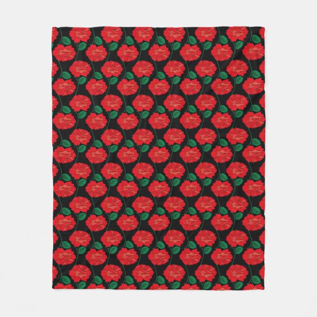 Red Rose Fleece Blanket (Front)