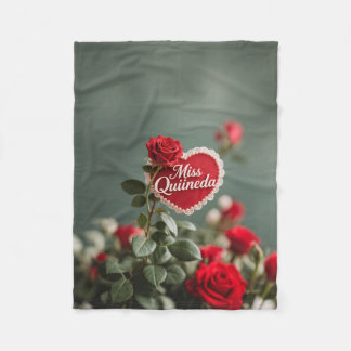 Red Rose Fleece Blanket, Small