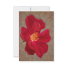 Red Rose Floral Art Flat Note Card