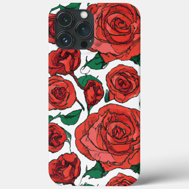 Red Rose Floral Design #1 Case-Mate iPhone Case (Back)
