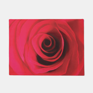 Red rose floral design doormat