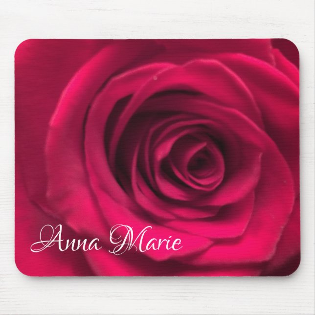 Red Rose Floral Mouse Pad (Front)