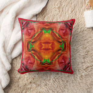 Red Rose Floral Nature Frame Add Your Photo  Cushion