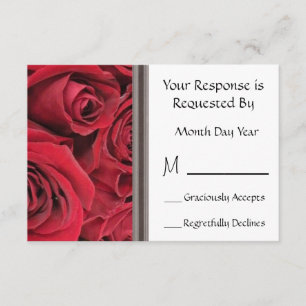 Red Rose Floral RSVP Card
