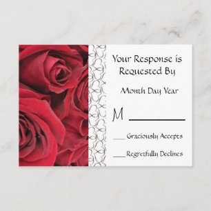 Red Rose Floral RSVP Card