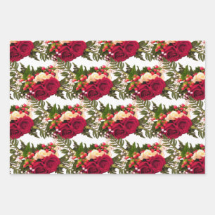 Red Rose Floral Swagger design. Wrapping Paper Sheet
