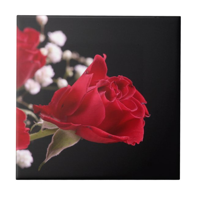 Red Rose Floral Tile (Front)