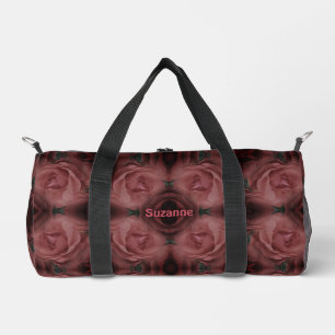 Red Rose Flower Abstract Personalised  Duffle Bag