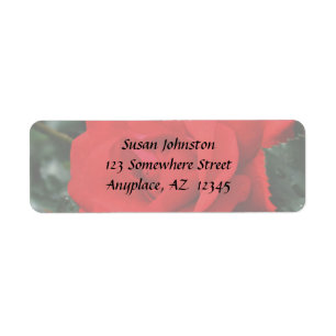 Red Rose Flower Address Label Return Address Label