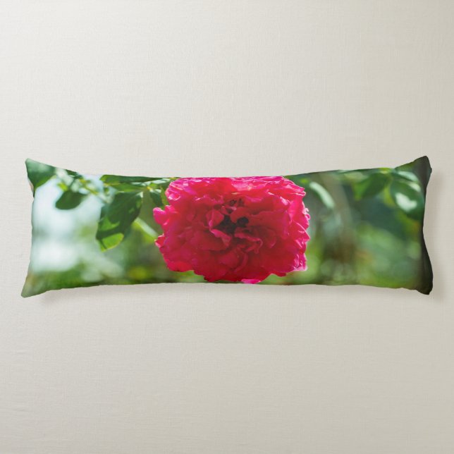 Red rose flower body cushion (Front)