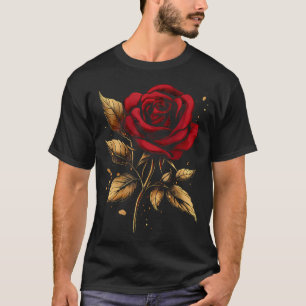 Red Rose Flower Botanist Garden Gardening Flower R T-Shirt