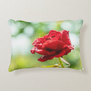 Red rose flower decorative cushion