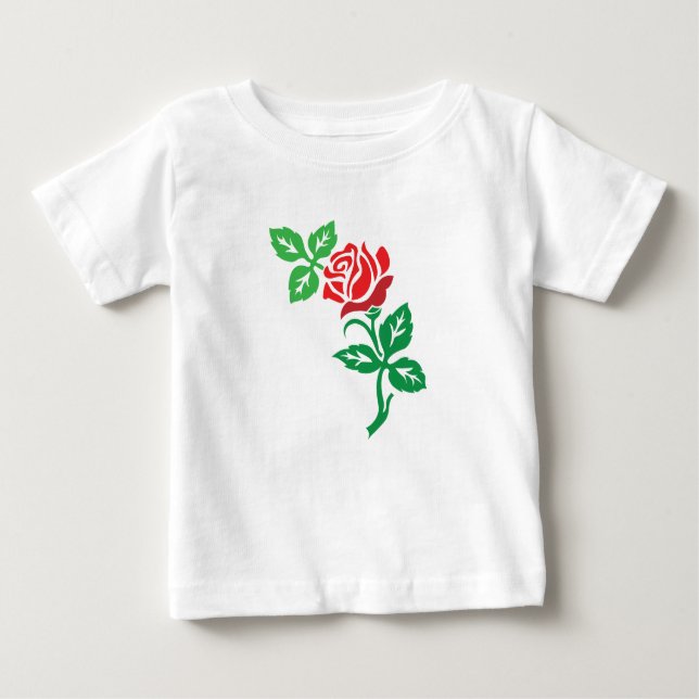 Red Rose Flower Design – Classic Floral Beauty Baby T-Shirt (Front)