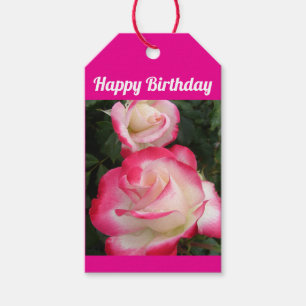 Red Rose Flower Floral Happy Birthday Roses Gift Tags