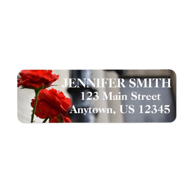 Red Rose Flower Gate Photography Personalised Return Address Label (Front)