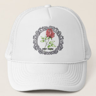 Red rose flower hat