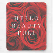 Red Rose Flower Mouse Pad