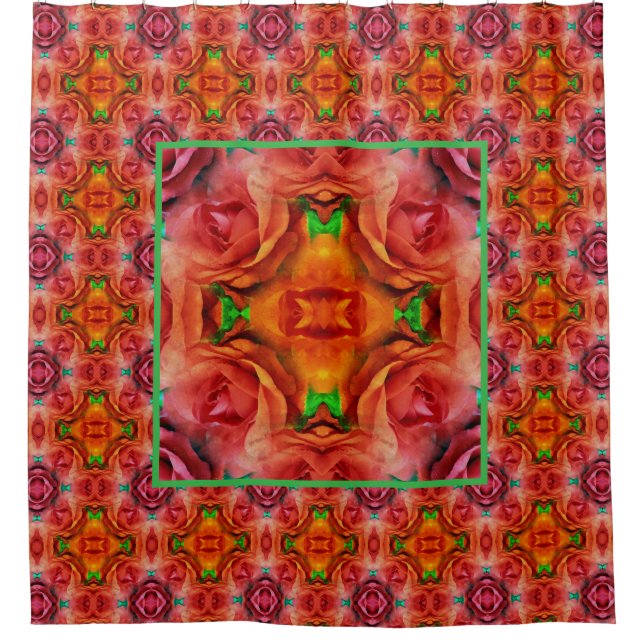 Red Rose Flower Nature Abstract  Shower Curtain (Front)
