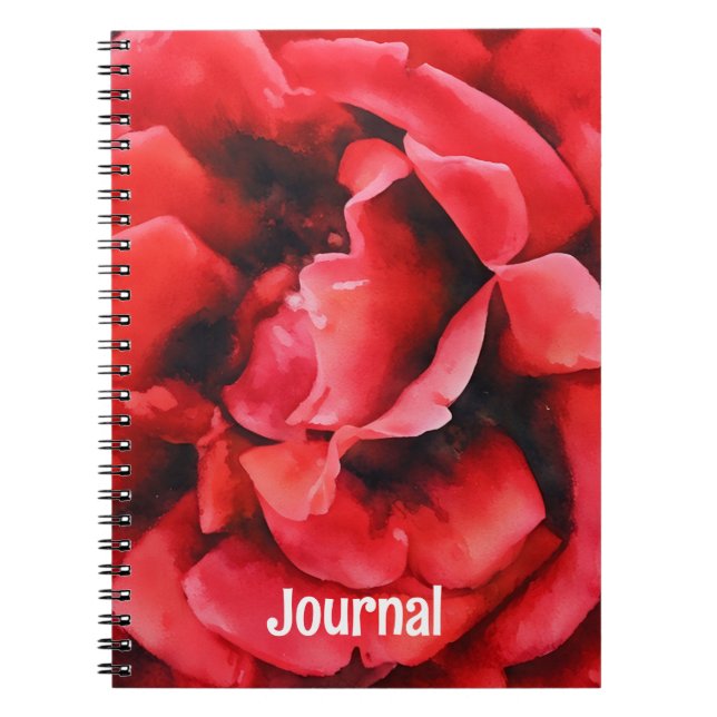 Red Rose Flower Petals Art Journal Personalise (Front)