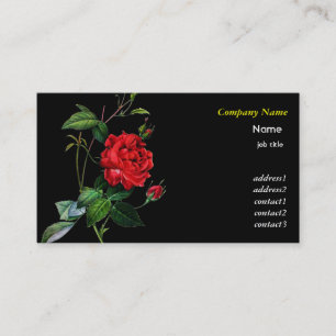Red Rose flower, Pierre Joseph Redouté Business Card